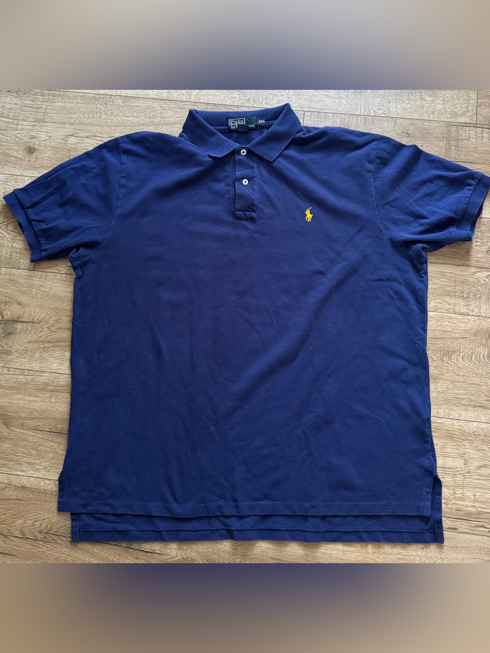 Ralph Lauren Navy Polo with Yellow Pony Embroidery